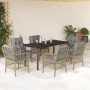 Set comedor de jardín 7 pzas con cojines ratán sintético beige en Conjuntos de jardín | Comprar online en Foru.es