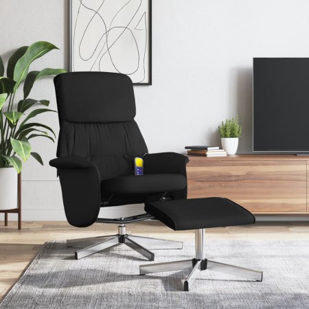Sillón reclinable de masaje con reposapiés tela negro de , Sillones - Ref: Foro24-356680, Precio: 153,03 €, Descuento: %