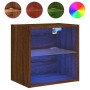 Mesitas de noche de pared con luces LED 2 unidades roble marrón de , Muebles TV - Ref: Foro24-837077, Precio: 57,04 €, Descue...