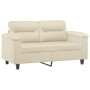 Sofá de 2 plazas de cuero sintético color crema 120 cm de , Sofás - Ref: Foro24-359579, Precio: 225,44 €, Descuento: %