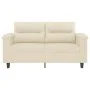 Sofá de 2 plazas de cuero sintético color crema 120 cm de , Sofás - Ref: Foro24-359579, Precio: 203,17 €, Descuento: %