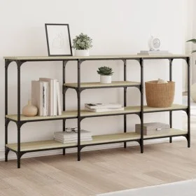 Mesa consola madera de ingeniería roble Sonoma 160x29x80 cm de , Mesas auxiliares - Ref: Foro24-839064, Precio: 81,69 €, Desc...