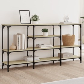Mesa consola madera de ingeniería roble Sonoma 160x29x80 cm de , Mesas auxiliares - Ref: Foro24-839064, Precio: 87,83 €, Desc...