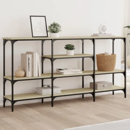 Mesa consola madera de ingeniería roble Sonoma 160x29x80 cm de , Mesas auxiliares - Ref: Foro24-839064, Precio: 81,69 €, Desc...