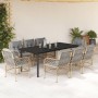 Set comedor de jardín 9 pzas con cojines ratán sintético beige en Conjuntos de jardín | Comprar online en Foru.es