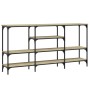 Mesa consola madera de ingeniería roble Sonoma 160x29x80 cm de , Mesas auxiliares - Ref: Foro24-839064, Precio: 87,83 €, Desc...
