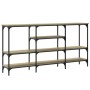 Mesa consola madera de ingeniería roble Sonoma 160x29x80 cm de , Mesas auxiliares - Ref: Foro24-839064, Precio: 87,83 €, Desc...