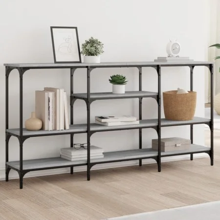 Mesa consola madera de ingeniería gris Sonoma 160x29x80 cm de , Mesas auxiliares - Ref: Foro24-839066, Precio: 84,05 €, Descu...