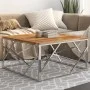 Mesa de centro acero inoxidable plateado y madera maciza acacia de , Mesas de centro - Ref: Foro24-349951, Precio: 150,72 €, ...