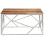 Mesa de centro acero inoxidable plateado y madera maciza acacia de , Mesas de centro - Ref: Foro24-349951, Precio: 150,72 €, ...