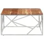 Mesa de centro acero inoxidable plateado y madera maciza acacia de , Mesas de centro - Ref: Foro24-349951, Precio: 150,72 €, ...