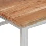 Mesa de centro acero inoxidable plateado y madera maciza acacia de , Mesas de centro - Ref: Foro24-349951, Precio: 150,72 €, ...