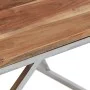 Mesa de centro acero inoxidable plateado y madera maciza acacia de , Mesas de centro - Ref: Foro24-349951, Precio: 150,72 €, ...