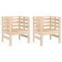 Sillas de jardín 2 uds madera maciza pino 61,5x53x71 cm de , Sillas de jardín - Ref: Foro24-825128, Precio: 91,74 €, Descuent...