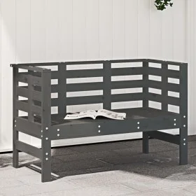 Banco de jardín madera maciza de pino gris 111,5x53x71 cm de , Bancos de jardín - Ref: Foro24-825137, Precio: 105,15 €, Descu...