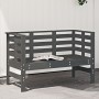 Banco de jardín madera maciza de pino gris 111,5x53x71 cm de , Bancos de jardín - Ref: Foro24-825137, Precio: 106,52 €, Descu...