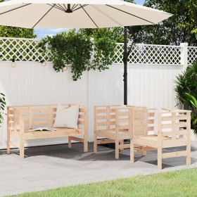 Juego de muebles de jardín 3 piezas madera maciza de pino de , Conjuntos de jardín - Ref: Foro24-825142, Precio: 150,02 €, De...
