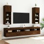 Muebles de TV con luces LED 2 uds marrón roble 30,5x30x90 cm de , Muebles TV - Ref: Foro24-837014, Precio: 97,07 €, Descuento: %