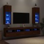 Muebles de TV con luces LED 2 uds marrón roble 30,5x30x90 cm de , Muebles TV - Ref: Foro24-837014, Precio: 97,07 €, Descuento: %