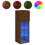 Muebles de TV con luces LED 2 uds marrón roble 30,5x30x90 cm de , Muebles TV - Ref: Foro24-837014, Precio: 97,07 €, Descuento: %