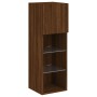 Muebles de TV con luces LED 2 uds marrón roble 30,5x30x90 cm de , Muebles TV - Ref: Foro24-837014, Precio: 97,07 €, Descuento: %