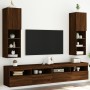 Muebles de TV con luces LED 2 uds marrón roble 30,5x30x102 cm de , Muebles TV - Ref: Foro24-837028, Precio: 101,17 €, Descuen...