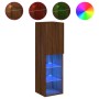 Muebles de TV con luces LED 2 uds marrón roble 30,5x30x102 cm de , Muebles TV - Ref: Foro24-837028, Precio: 101,17 €, Descuen...