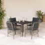 Set comedor de jardín 5 pzas cojines ratán sintético gris claro en Conjuntos de jardín | Comprar online en Foru.es