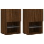 Muebles de TV con luces LED 2 uds roble 40,5x30x60 cm de , Muebles TV - Ref: Foro24-837042, Precio: 78,06 €, Descuento: %