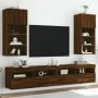 Muebles de TV con luces LED 2 uds marrón roble 40,5x30x90 cm de , Muebles TV - Ref: Foro24-837056, Precio: 105,85 €, Descuent...