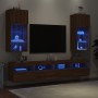 Muebles de TV con luces LED 2 uds marrón roble 40,5x30x90 cm de , Muebles TV - Ref: Foro24-837056, Precio: 107,15 €, Descuent...