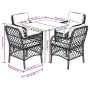 Set comedor de jardín 5 pzas cojines ratán sintético gris claro en Conjuntos de jardín | Comprar online en Foru.es