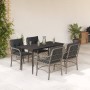 Set comedor de jardín 5 pzas cojines ratán sintético gris claro en Conjuntos de jardín | Comprar online en Foru.es