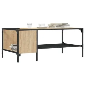 Engineered wood shelf center table Sonoma oak 100x51x40 cm by , Coffee table - Ref: Foro24-837733, Price: 40,00 €, Discount: %