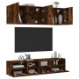 Muebles de TV de pared 5 pzas madera ingeniería roble ahumado de , Muebles TV - Ref: Foro24-3216515, Precio: 154,61 €, Descue...