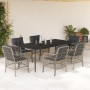 Set comedor jardín 7 pzas y cojines ratán sintético gris claro en Conjuntos de jardín | Comprar online en Foru.es