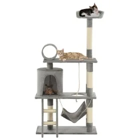 Rascador para gatos con poste de sisal 140 cm gris de vidaXL, Mobiliario para gatos - Ref: Foro24-170583, Precio: 84,06 €, De...