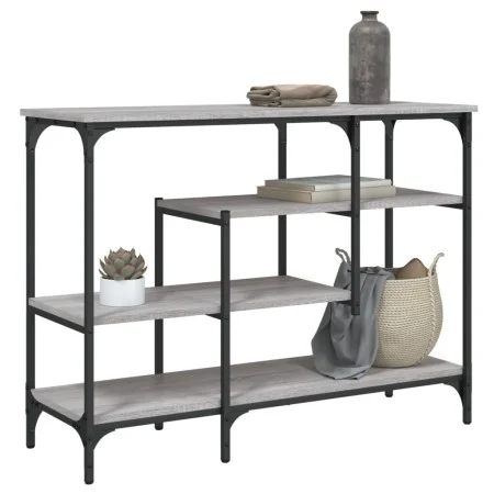 Mesa consola con estantes gris Sonoma 100x35x75 cm de , Mesas auxiliares - Ref: Foro24-837790, Precio: 56,69 €, Descuento: %