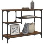 Mesa consola con estantes roble ahumado 100x35x75 cm de , Mesas auxiliares - Ref: Foro24-837784, Precio: 58,90 €, Descuento: %