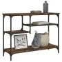 Mesa consola con estantes roble ahumado 100x35x75 cm de , Mesas auxiliares - Ref: Foro24-837784, Precio: 58,07 €, Descuento: %