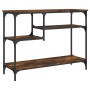 Mesa consola con estantes roble ahumado 100x35x75 cm de , Mesas auxiliares - Ref: Foro24-837784, Precio: 58,90 €, Descuento: %