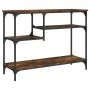 Mesa consola con estantes roble ahumado 100x35x75 cm de , Mesas auxiliares - Ref: Foro24-837784, Precio: 58,07 €, Descuento: %