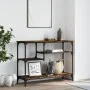 Mesa consola con estantes roble ahumado 100x35x75 cm de , Mesas auxiliares - Ref: Foro24-837784, Precio: 58,07 €, Descuento: %