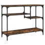 Mesa consola con estantes roble ahumado 100x35x75 cm de , Mesas auxiliares - Ref: Foro24-837784, Precio: 58,90 €, Descuento: %