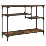 Mesa consola con estantes roble ahumado 100x35x75 cm de , Mesas auxiliares - Ref: Foro24-837784, Precio: 58,07 €, Descuento: %