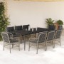 Set comedor de jardín 9 pzas cojines ratán sintético gris claro en Conjuntos de jardín | Comprar online en Foru.es