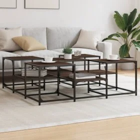 Mesa de centro madera de ingeniería roble marrón 121x121x40 cm de , Mesas de centro - Ref: Foro24-839072, Precio: 71,95 €, De...