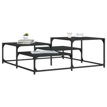 Mesa de centro madera de ingeniería negro 107x107x40 cm de , Mesas de centro - Ref: Foro24-837752, Precio: 51,57 €, Descuento: %