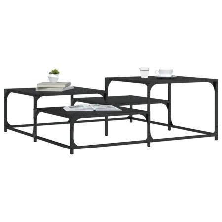 Mesa de centro madera de ingeniería negro 107x107x40 cm de , Mesas de centro - Ref: Foro24-837752, Precio: 52,05 €, Descuento: %