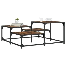 Mesa de centro madera ingeniería roble ahumado 87,5x87,5x40 cm de , Mesas de centro - Ref: Foro24-837744, Precio: 41,25 €, De...